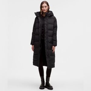 Lululemon Wunder Puff Long Jacket Black size 8 600 Down Filled LW4CAGS